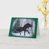 Carte de cheval frison Winter Wonderland (Fleur jaune)