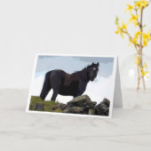 carte de cheval noir (Fleur jaune)