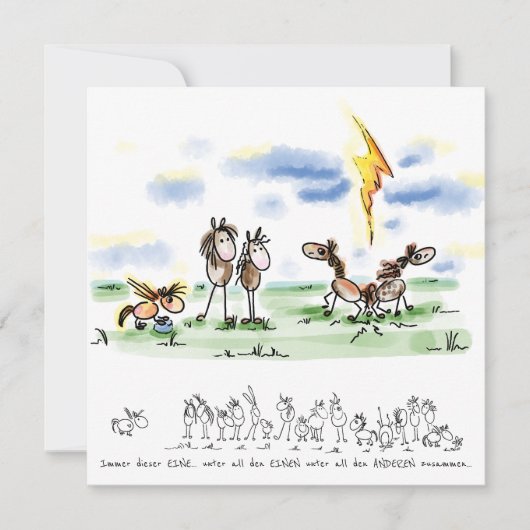 Carte de chevaux – Carte de vœux pour les amoureux (Devant)
