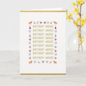Carte de chevaux d'anniversaire douce (Fleur jaune)