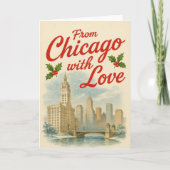 Carte De Chicago With Love - Noël Vintage Follot (Devant)