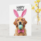 Carte de chien au printemps doré (Fleur jaune)
