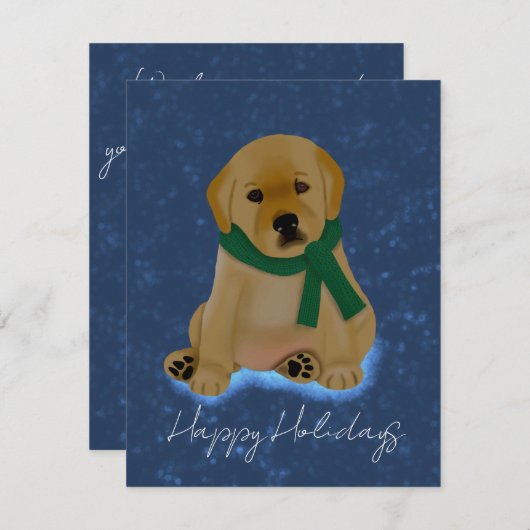 Carte de chien avec écharpe (Devant / Derrière)