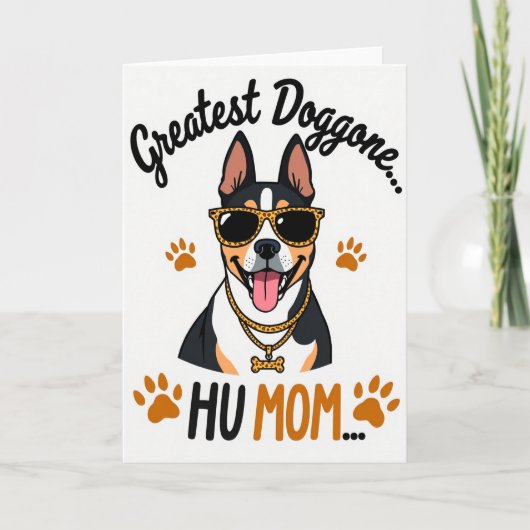 Carte de chien cool avec empreinte de patte (Devant)