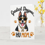 Carte de chien cool avec empreinte de patte (Fleur jaune)