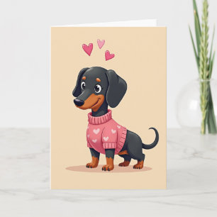 Carte de chien d'amour de teckel