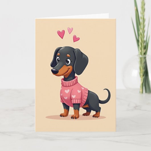 Carte de chien d'amour de teckel (Devant)