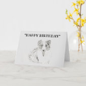 Carte de chien d'anniversaire Blank Happy (Fleur jaune)