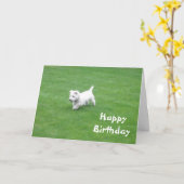 carte de chien d'anniversaire heureuse (Fleur jaune)