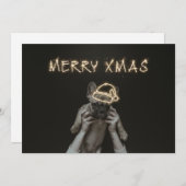 Carte de chien de Carlin de Noël (Devant / Derrière)