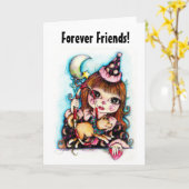 Carte de chien de cirque Friends Forever (Fleur jaune)