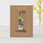 Carte de chien de jour pour garçon drôle (Fleur jaune)