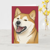 carte de chien de Shiba Inu de joyeux anniversaire (Fleur jaune)