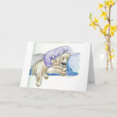 Carte de chien d'espagne de Cocker Carton mignon (Fleur jaune)