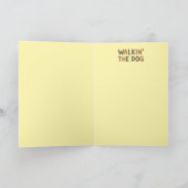 Carte de chien qui marche avec un squelette (Intérieur)