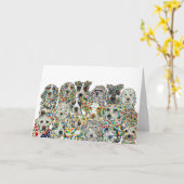 Carte de Chiens Artistiques Vide (Fleur jaune)