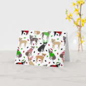 Carte de Chiens Pitbull de Noël (Fleur jaune)