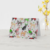 Carte de Chiens Pitbull de Noël (Fleur jaune)