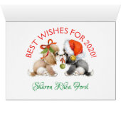 Carte de Chiens Précieux Noël (Intérieur Horizontal (Bas))