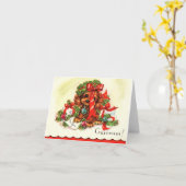 Carte de chiot de Noël adorable (Fleur jaune)