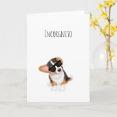 Carte de chiot d'Incorgnito corgi (Fleur jaune)