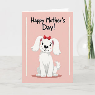 Carte de chiot pastel rayé