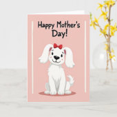 Carte de chiot pastel rayé (Fleur jaune)
