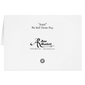 Carte de chiot Pit Bull Terrier - "Angie" (Dos Horizontal)