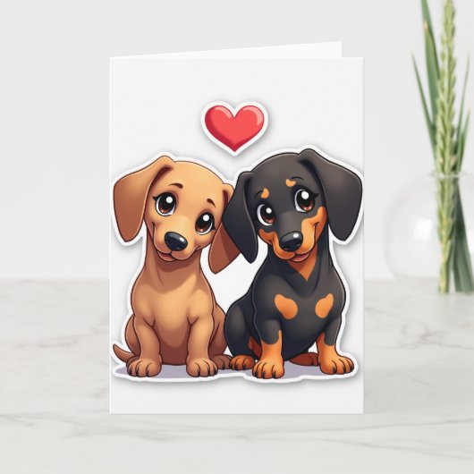 Carte de chiots Dachshund (Devant)
