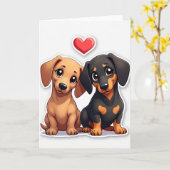 Carte de chiots Dachshund (Fleur jaune)
