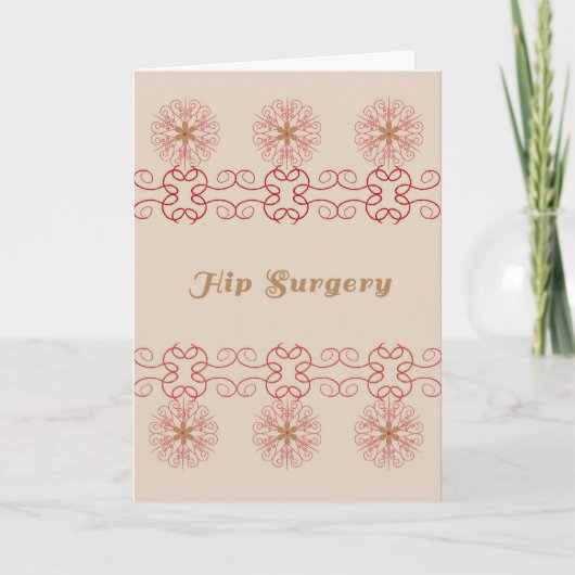 Carte de chirurgie hanche, Tan et Cranberry Design (Devant)