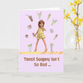 Carte de chirurgie Tonsil pour jeune fille (Fleur jaune)