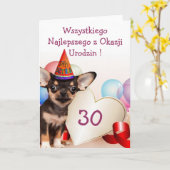 Carte de chiwawa d'anniversaire de Wszystkiego (Fleur jaune)
