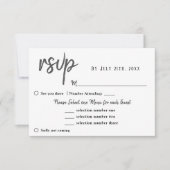Carte de choix de menu de mariage avec fleurs de t (Devant)