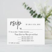 Carte de choix de menu de mariage avec fleurs de t (Debout devant)