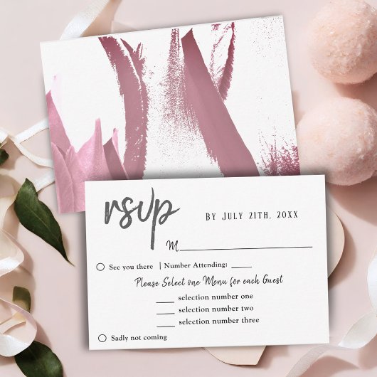 Carte de choix de menu de mariage avec fleurs de t