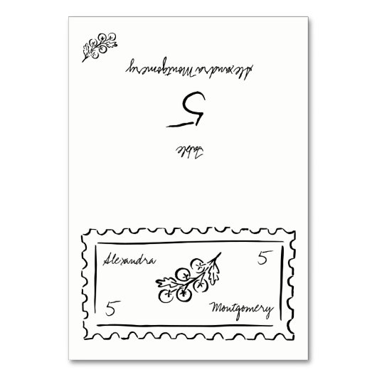 Carte de choix de repas de mariage à la main avec (Par défaut)
