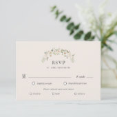 Carte de choix de repas pour RSVP de mariage avec (Debout devant)