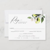 Carte de choix de repas RSVP pour mariage aux citr (Devant)