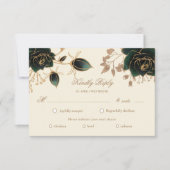 Carte de choix de repas RSVP Roses d'or Aquarelle (Devant)