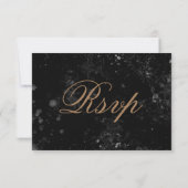 Carte de choix de repas RSVP Roses noirs Aquarelle (Dos)