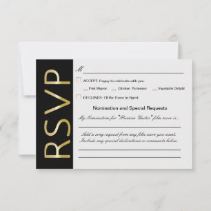 Carte de choix des invités RSVP