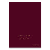 Carte de choix Gold Burgundy Menu Head Table Place (Par défaut)