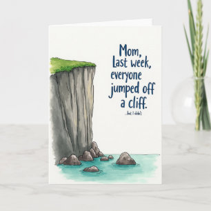 Carte de choix pour maman au bord de la falaise