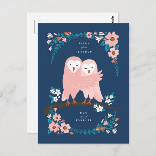 Carte de Chouette d'amour (Devant / Derrière)