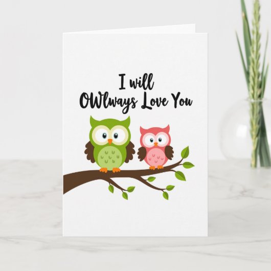 Carte de chouette d'amour toujours (Devant)