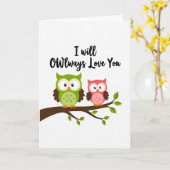 Carte de chouette d'amour toujours (Fleur jaune)