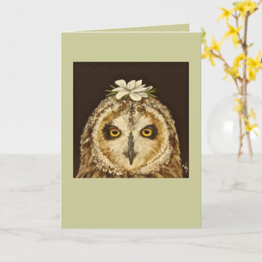 carte de chouette hawaïenne (Fleur jaune)