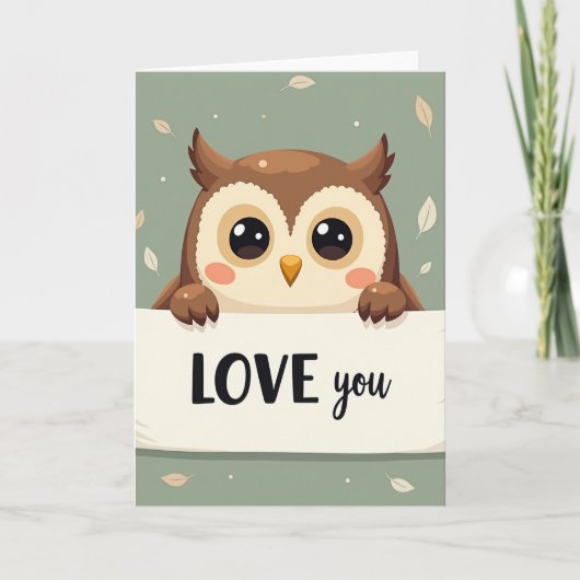 Carte de chouette Je t'aime (Devant)