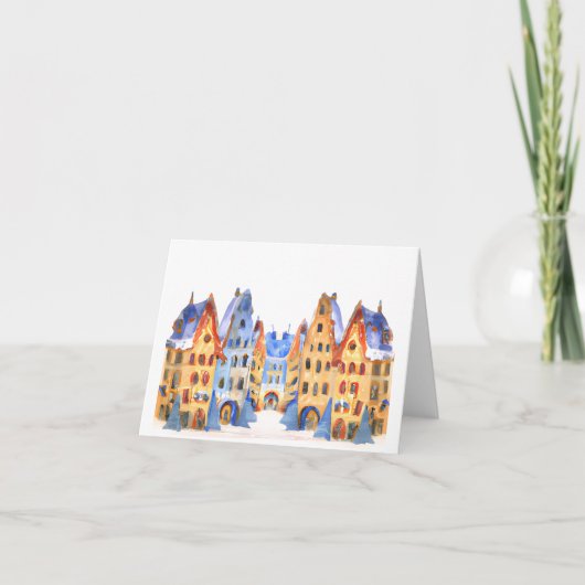 Carte de Christmas Best Wishes Card d'hiver Town S (Devant)